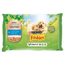 Állateledel alutasakos PURINA Friskies Junior kutyáknak multipack aszpikos 4x100g