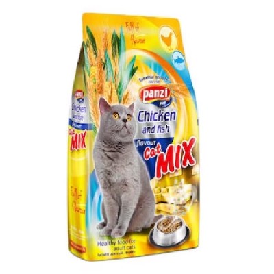 Állateledel száraz PANZI Cat-Mix csirke és hal felnőtt macskáknak 400g