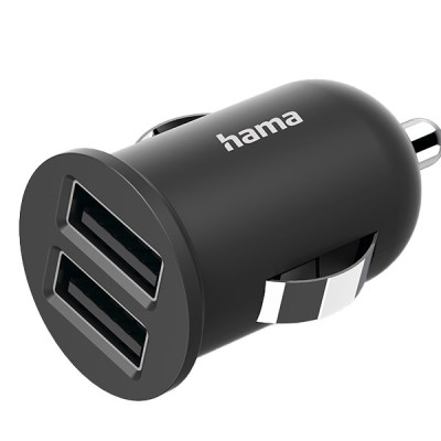 Autós töltő HAMA 2xUSB mini 2,4A fekete