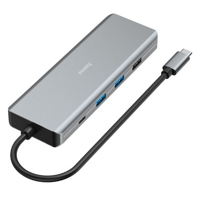 Elosztó HUB HAMA USB 3.1 + 4xUSB 3.1/2xHDMI/LAN/USB-C + tápegység