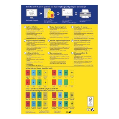 Etikett AVERY 3457 105x148 mm kék univerzális 400 címke/doboz 100 ív/doboz