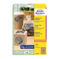 Etikett AVERY L7109-25 210x297 mm újrahasznosított barna kraft 25 íves