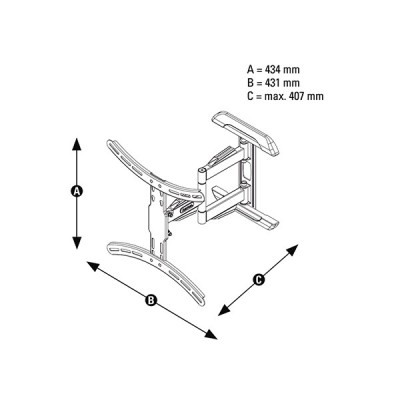 Falitartó HAMA Full Motion 2 kar 80-165 cm 32"-65" fekete