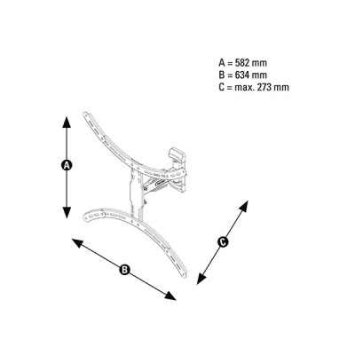 Falitartó HAMA Full Motion 94-190 cm 37"-75" fekete