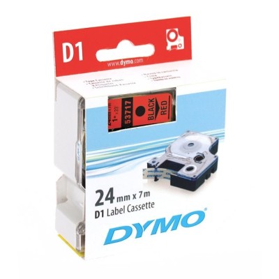 Feliratozó szalag DYMO D1 24mm x 7m piros alapon fekete írásszín