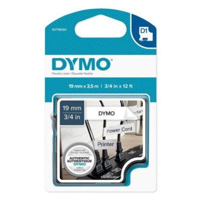 Feliratozó szalag DYMO ID1 19mm x 5,5m nylon fehér alapon fekete írásszín