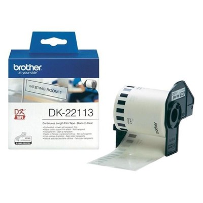 Filmszalag BROTHER DK-22113 62mm x 15,24m átlátszó alapon fekete