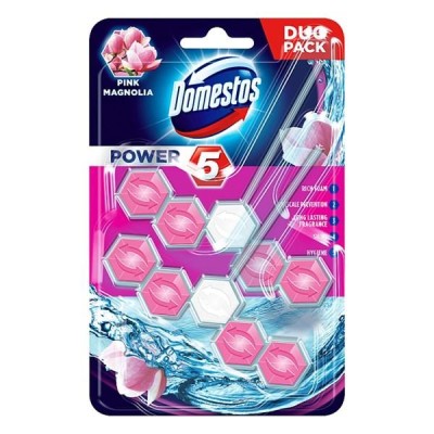 Toalett öblítő DOMESTOS Power5 Pink Magnolia 2x55 g