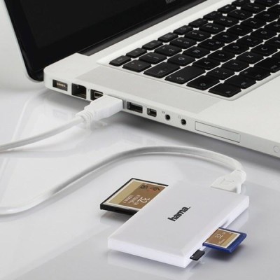 Memóriakártya olvasó HAMA Slim USB 3.0 fehér