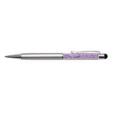 Golyóstoll ART CRYSTELLA ezüst felül orgona lila SWAROVSKI® kristállyal töltve Touch Pen 0,7mm kék