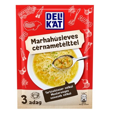 Instant tésztás leves DELIKÁT Marhahúsleves cérnametélttel 73g