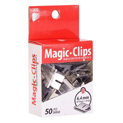 Iratcsíptető kapocs ICO Magic Clips 6,4mm 50 db/csomag