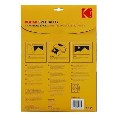 Lamináló fólia KODAK A/4 150 mikron üvegre tapadó 10 ív/csomag