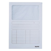 Mappa LEITZ A/4 karton ablakos fehér