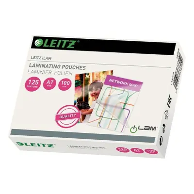 Meleglamináló fólia LEITZ standard A/7 125 mikronos fényes 100 darabos