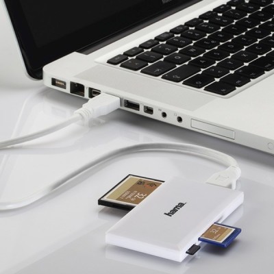 Memóriakártya olvasó HAMA Slim USB 3.0 fehér