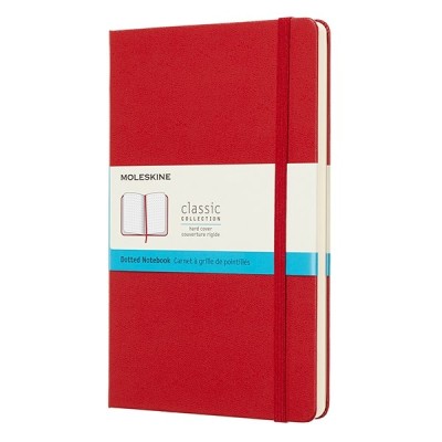 Notesz MOLESKINE QP066F2 "L" pontozott kemény fedeles skarlát piros