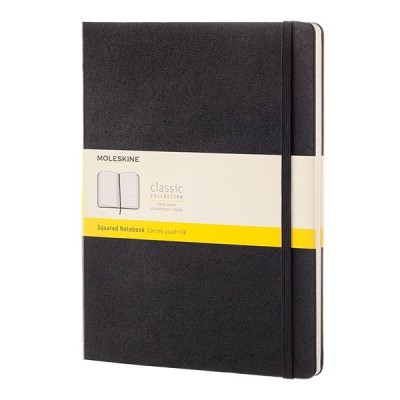 Notesz MOLESKINE QP091 "XL" kockás kemény fedeles fekete