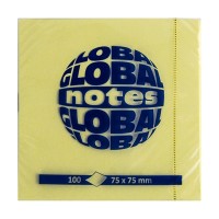 Öntapadós jegyzettömb GLOBAL Notes 3654-01 75x75mm sárga 100 lap