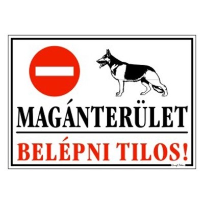 Piktogram Magánterület, belépni tilos! fehér