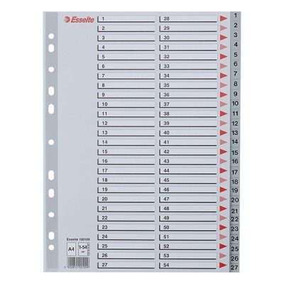Regiszter ESSELTE A/4 műanyag 1-54 szürke