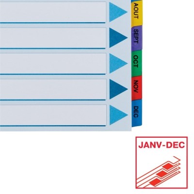 Regiszter ESSELTE Mylar A/4 karton Jan-Dec