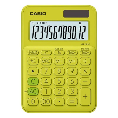 Számológép asztali CASIO MS 20 UC 12 digit sárga