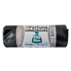 Szemeteszsák FORTUNA 110L fekete 60x100 cm 10 darabos