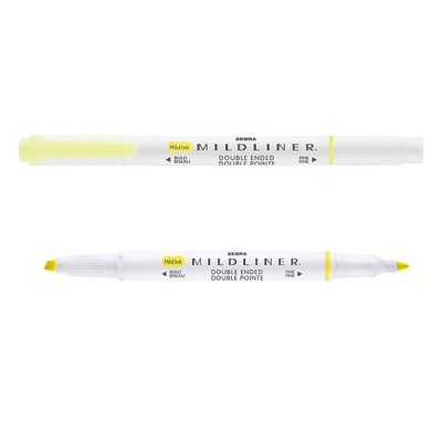 Szövegkiemelő kétvégű ZEBRA Mildliner fluorescent 1,4-4,0 mm sárga