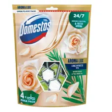 Toalett öblítő DOMESTOS Aroma Lux White Rosebuds & Tea Tree Oil 3x50 g