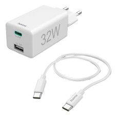 Töltő HAMA USB/USB-C 32W fehér