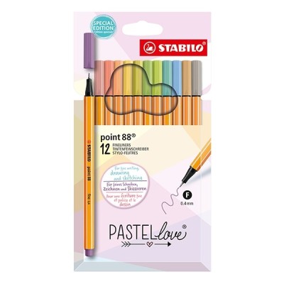 Tűfilc STABILO Point 88 Pastellove 12 db/készlet