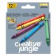 Zsírkréta CREATIVE JUNGLE Grey kerek hegyezett 12 színű